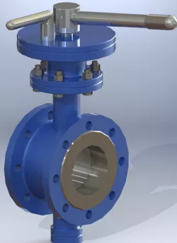 Flange Type Eccentric Butterfly Valve with Handle Drive (Válvula de mariposa excéntrica tipo brida de accionamiento con manija)
