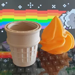 Ice Cream Waffle Cone Box with Soft Serve Screw Top