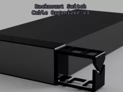 Network cable guide for rack-mounted 16-port switch