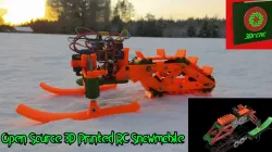 Open Source 3D Printed RC Snowmobile (Open rc f1 electronics)