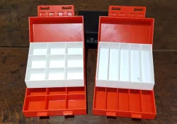 Partitioned box with trays