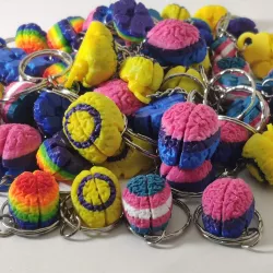 Pride Brain Keychain