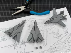 Print-in-place and articulated F14 Jet Fighter with Improved Wingdesign