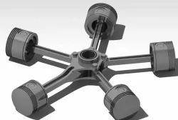 Radial engine piston assembly