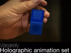 Set of earrings with holographic animation