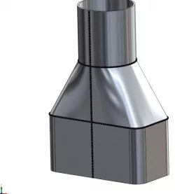 Sheet metal duct with engineering drawing (SolidWorks)