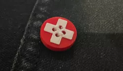 Swiss Cross Button (or First Aid)