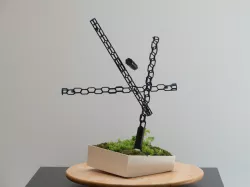 Tensegrity Structure for Gravity-Defying Moss Garden