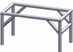 Weldment frame (SolidWorks) with engineering drawing