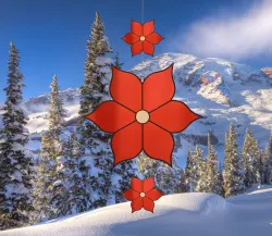 Window decoration poinsettia - 3D printed "stained glass"