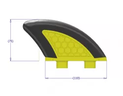 2nd Gen. Two material Surfboard fin (FCS system)