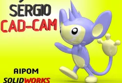 Aipom - Pokémon 3D -Sérgio CAD CAM