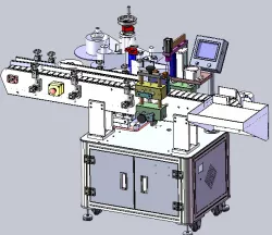 Automatic clamping positioning round bottle labeling machine
