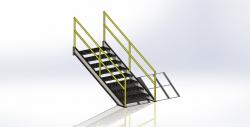 Escalera pequeña industrial de renderizado 3d