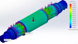 Mechanical shaft with engineering drawing