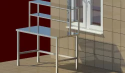 Revit Family Table with a two-level shelf over the countertop