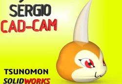 Tsunomon Digimon 3D -Sérgio CAD CAM