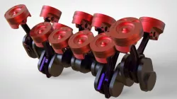 V-12 Engine Pistons, Connecting rods, Crankshaft assembly