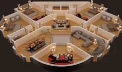 3d floor plan of first floor luxury house 3D model