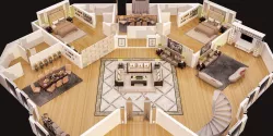 3D FLOOR PLAN OF LUXURY HOUSE GROUND FLOOR 3D model