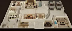 3D FLOOR PLAN OF LUXURY HOUSE GROUND FOOR 3D model