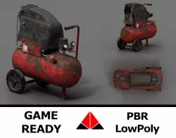 Air compressor 4 Low-poly  3D model