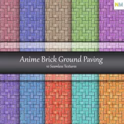 Anime Brick Paving Seamless Textures Set Texture