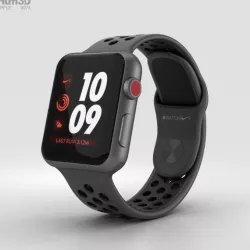 Apple Watch 3 Nike 38mm GPS Space Gray Aluminum Anthracite Black 3D model