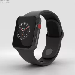 Apple Watch Edition 3 38mm GPS Ceramic Gray Black Sport Band 3D model