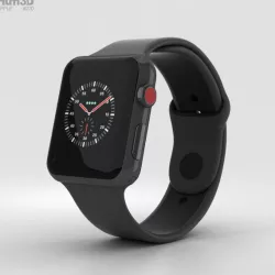 Apple Watch Edition 3 42mm GPS Ceramic Gray Black Sport Band 3D model