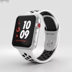 Apple Watch Nike 38mm GPS Silver Aluminum Pure Platinum Black 3D model