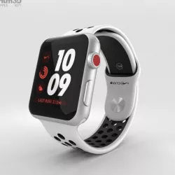 Apple Watch Nike 42mm GPS Silver Aluminum Pure Platinum Black 3D model