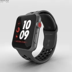 Apple Watch Nike 42mm GPS Space Gray Aluminum Anthracite Black 3D model