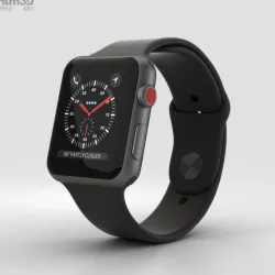 Apple Watch Series 3 42mm GPS Space Gray Aluminum Black Sport 3D model