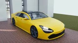 BLENDER EEVEE Brandless Mid Size 4 door sedan Low-poly  3D model