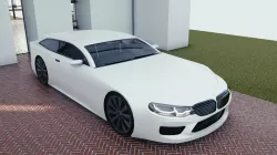 BLENDER EEVEE Brandless Sports GT shooting brake Low-poly  3D model