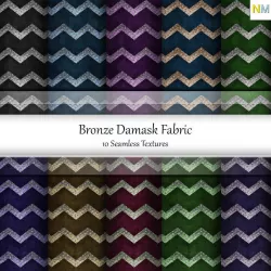 Bronze Damask Fabrics Seamless Textures Set Texture