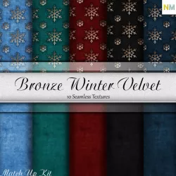 Bronze Winter Velvet Fabrics Seamless Textures Set Texture