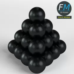 Cannonballs stack 2 3D model