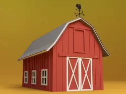 Cartoon Barn 3D model