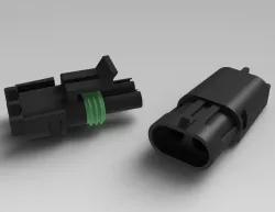 Conector Delphi 2 vias para terminal macho/fêmea (12010973 / 12015792)