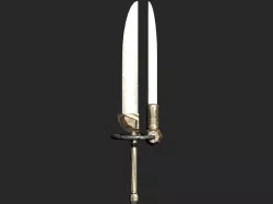 Double bladed tuner mechanical sword Low-poly  3D model