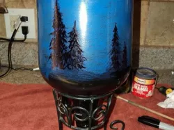 Fairy Light Bottle on a Candle Holder