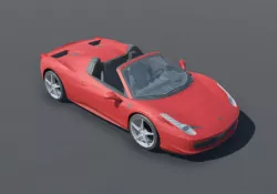 Ferrari 458 Spider 2011 Low-poly  3D model
