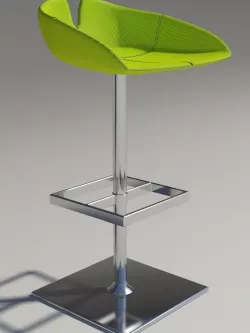 Fjord Stool square green revolving Moroso 3D model