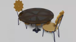 Gear Table and Chair 3D model