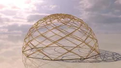 Geodesic Dome like design wire-frame structure  3D model