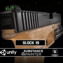 Glock 19  Low-poly  3D model