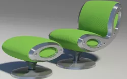 Gluon armchair and pouf moroso 3D model
