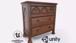 Gothic Commode Game model Low-poly  3D model